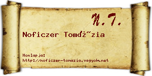Noficzer Tomázia névjegykártya